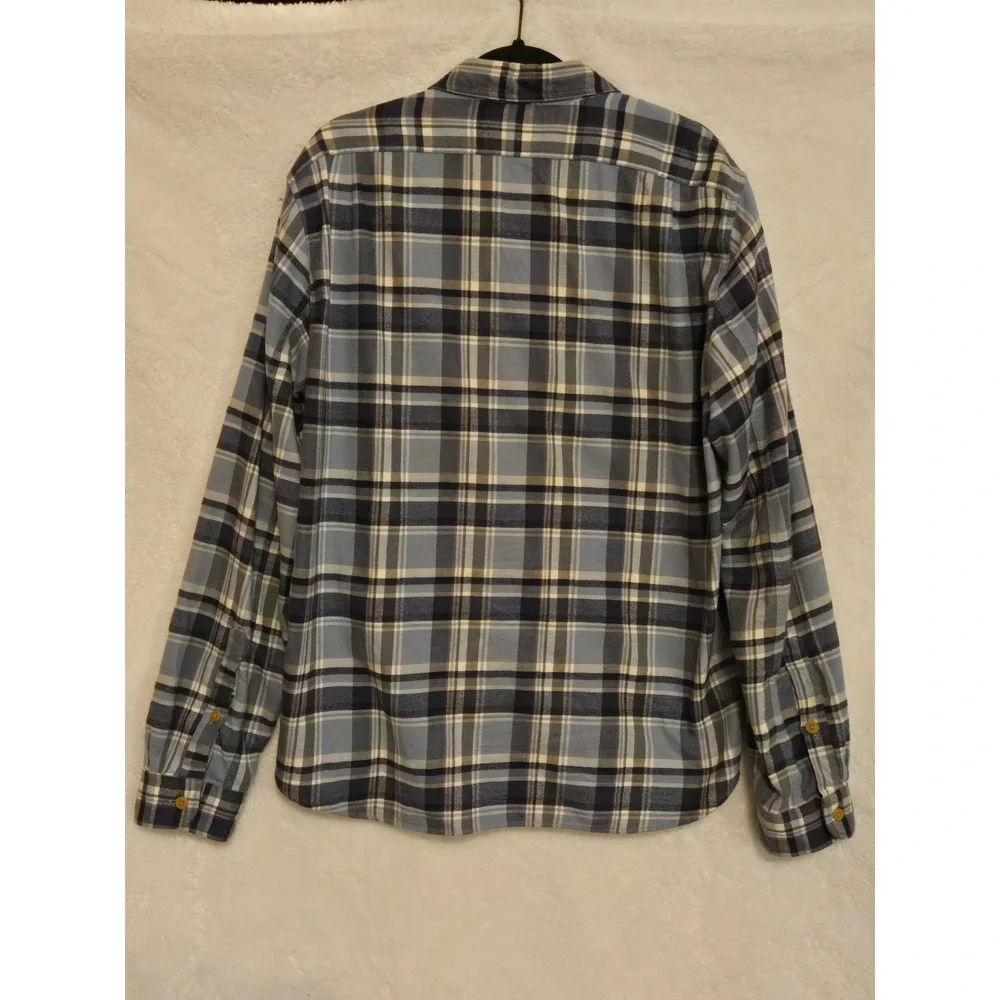 J‎ Crew Slim Fit Plaid Flannel Shirt Mens XL Blue/Gray Cotton Button Down